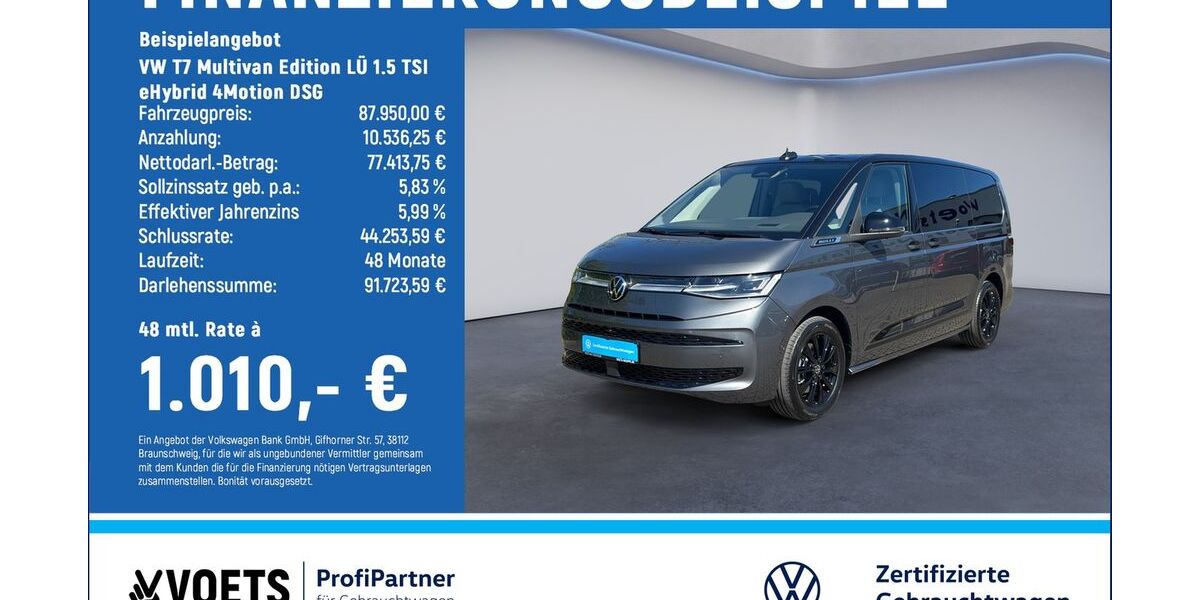 VW T7 Multivan 15.000 km 86.480 &euro; Braunschweig 38124