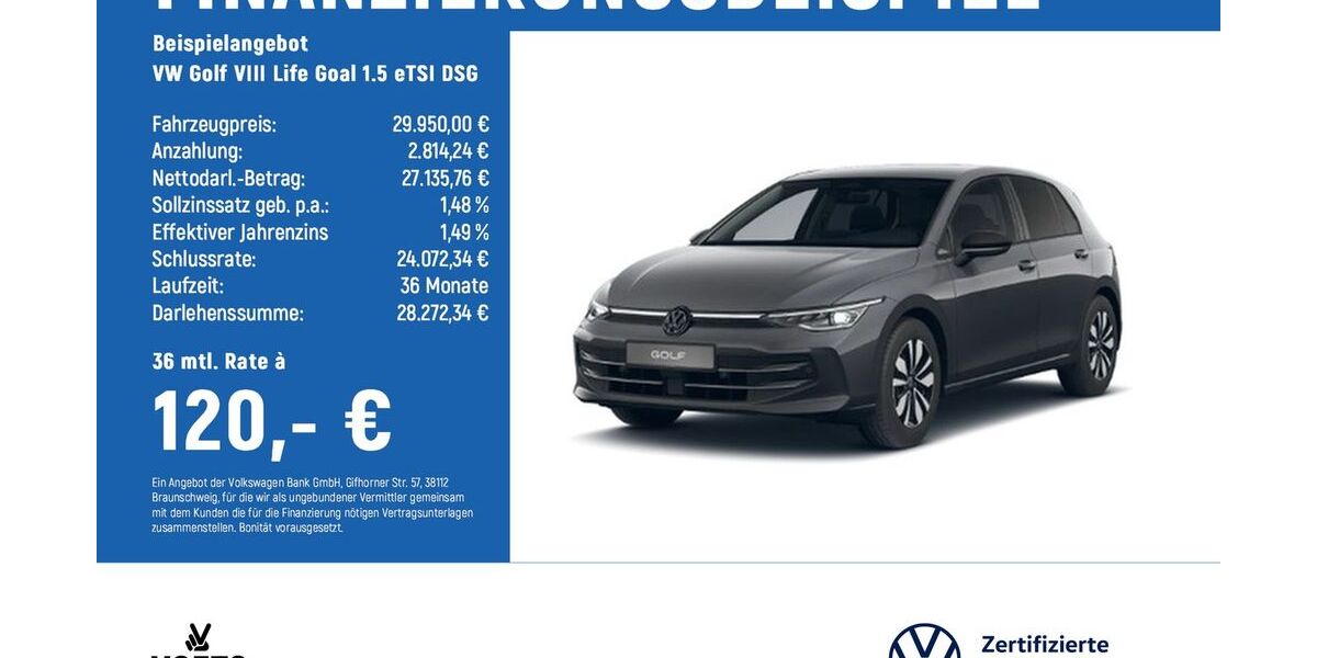 VW Golf 8.900 km 29.950 &euro; Braunschweig 38124